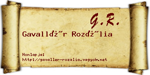 Gavallér Rozália névjegykártya